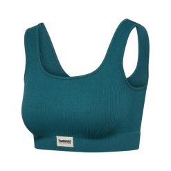 Kobiece bezszwowe biustonosze prążkowane Hummel Pulse. Zielone bielizna sportowa damska Hummel, m, bez wzorów, prążkowane. Za 189.00 zł.