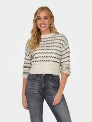 ONLY Sweter Asa 15310527 Beżowy Regular Fit. Brązowe swetry nierozpinane damskie ONLY, s, bez wzorów, z bawełny, bez kołnierzyka, bez ramiączek. Za 129.99 zł.