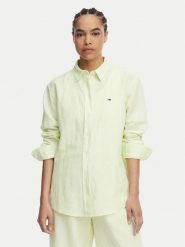 Tommy Jeans Koszula DW0DW22209 Zielony jasny Relaxed Fit. Zielone koszule damskie Tommy Jeans, m, bez wzorów, z jeansu, bez kołnierzyka, bez ramiączek. Za 409.99 zł.