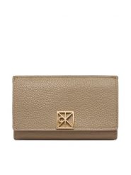 Calvin Klein Portfel Emblem Hw Pebble Snap Cardholder LV04F1127G Beżowy. Brązowe portfele damskie Calvin Klein, ze skóry. Za 249.99 zł.