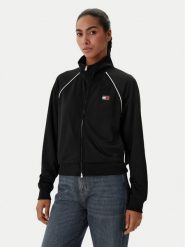 Tommy Jeans Bluza Badge DW0DW21930 Czarny Regular Fit. Czarne bluzy damskie Tommy Jeans, xs, bez wzorów, z jeansu, bez ramiączek, bez kaptura. Za 529.99 zł.