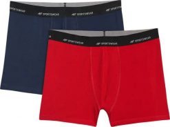 4f Bokserki męskie 4F M080 2-pak granatowe, czerwone 4FWMM00UBXSM080 90S 2XL. Czerwone bokserki męskie 4F, bez wzorów. Za 86.38 zł.