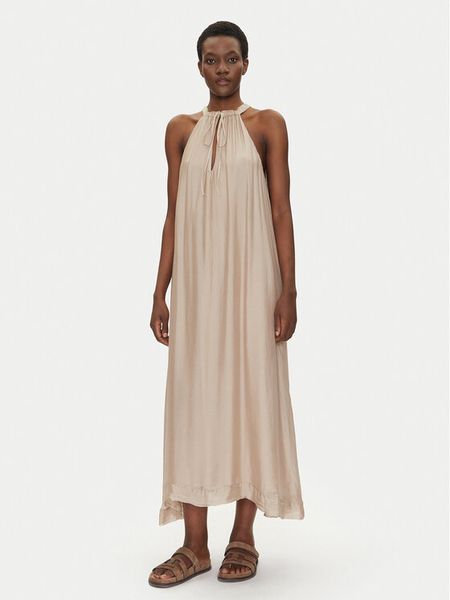 Bomboogie Sukienka letnia AW8993TSET5 Beżowy Relaxed Fit. Brązowe sukienki damskie Bomboogie, na lato, bez wzorów, z wiskozy, bez kołnierzyka, bez ramiączek. Za 369.99 zł.