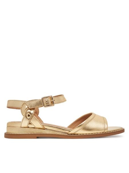 Lasocki Sandały WI33-CS853-HM-03 Złoty. Żółte sandały damskie Lasocki, bez wzorów, ze skóry, bez obcasa, na płaskiej podeszwie, bez zapięcia. Za 159.99 zł.