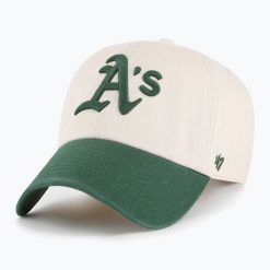 Czapka z daszkiem 47 Brand MLB Oaklands Athletics Grand Stand CLEAN UP. Brązowe czapki damskie 47 Brand, na zimę, bez wzorów. Za 129.99 zł.