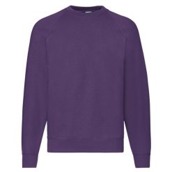 Klasyczna Bluza Raglanowa Unisex Dla Dorosłych. Fioletowe bluzy męskie fruit of the loom, m, bez wzorów, klasyczne, bez ramiączek, bez kaptura. Za 80.99 zł.