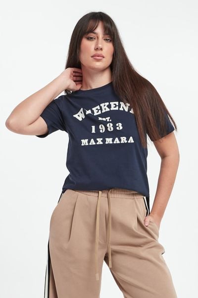 T-shirt damski Tenue WEEKEND MAX MARA. T-shirty damskie Weekend Max Mara, xs, bez wzorów, bez kołnierzyka, bez ramiączek. Za 449.00 zł.