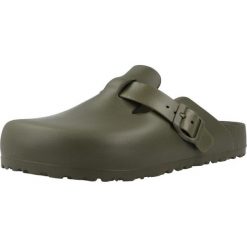 Klapki Birkenstock Boston Eva Damskie. Brązowe klapki damskie Birkenstock, bez wzorów, z materiału, bez obcasa, bez zapięcia. Za 325.60 zł.
