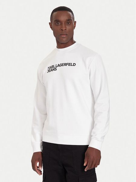 Karl Lagerfeld Jeans Bluza A1M20001 Biały Regular Fit. Białe bluzy męskie Karl Lagerfeld Jeans, m, bez wzorów, z bawełny, bez ramiączek, bez kaptura. Za 339.99 zł.