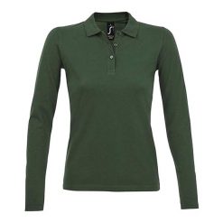 Damska Koszulka Polo Z Długim Rękawem Perfect Pique. Brązowe koszulki sportowe damskie SOL'S, s, bez wzorów, bez ramiączek. Za 99.99 zł.