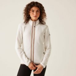 Bluza damska polarowa Regatta Elzie. Białe bluzy damskie Regatta, bez wzorów, z polaru, sportowe, bez ramiączek, bez kaptura. W wyprzedaży za 119.99 zł.