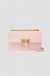 PINKO Różowa damska kopertówka Love One Mini DC Cocco Nabuccato. Czerwone torebki do ręki damskie Pinko, bez wzorów, ze skóry, z tłoczeniem, bez dodatków. W wyprzedaży za 1,169.99 zł.