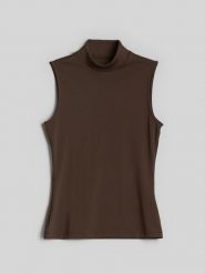4F Top slim gładki damski - brązowy XS. Brązowe topy damskie 4F, m, bez wzorów, z dzianiny, klasyczne, bez kołnierzyka, bez ramiączek. Za 69.99 zł.