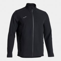 Kurtka sportowa męska Basilea II Softshell Jacket. Czarne kurtki sportowe męskie Joma, m, bez wzorów, z elastanu, bez kaptura, trekkingowe. Za 236.45 zł.