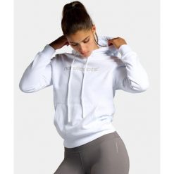 Bluza z kapturem damska Off Court. Białe bluzy damskie NORDICDOTS, s, bez wzorów, z bawełny, klasyczne, bez ramiączek, z kapturem. Za 275.00 zł.