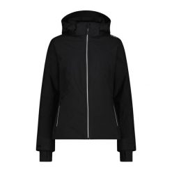 Damska bluza z kapturem na zamek CMP. Czarne bluzy damskie CMP, na zimę, xs, bez wzorów, z lycry, bez ramiączek, z kapturem. Za 419.70 zł.