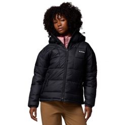 Kurtka sportowa damska Pike Lake III Hooded Jacket. Czarne kurtki sportowe damskie Columbia, xl, bez wzorów, z materiału, bez ramiączek, z kapturem, trekkingowe. Za 449.10 zł.