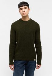 MUSTANG EMIL C CREW MĘSKI SWETER ELEGANCKI RIFLE GREEN 1015801 6514. Zielone swetry męskie Mustang, m, bez wzorów, eleganckie, bez kołnierzyka, bez ramiączek. Za 129.99 zł.