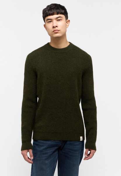 MUSTANG EMIL C CREW MĘSKI SWETER ELEGANCKI RIFLE GREEN 1015801 6514. Zielone swetry męskie Mustang, m, bez wzorów, eleganckie, bez kołnierzyka, bez ramiączek. Za 129.99 zł.