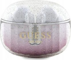 Słuchawki Guess Glitter Gradient (GUTWSHDGKEEP) różowe. Czerwone słuchawki bezprzewodowe Guess. Za 129.04 zł.