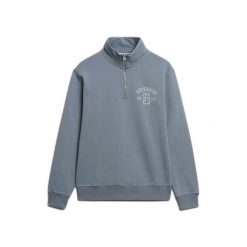 Bluza z zamkiem 1/2 Superdry Athletic Essentials. Niebieskie bluzy męskie Superdry, m, bez wzorów, bez ramiączek, bez kaptura. Za 349.55 zł.