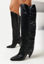 Czarne Kozaki z Wywiniętą Cholewką na Stożku Frendo. Czarne kozaki damskie Born2be, na jesień, bez wzorów, bez obcasa, na obcasie, bez zapięcia. Za 54.99 zł.