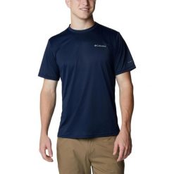 Koszulka sportowa męska Columbia Columbia Hike Crew z krótkim rękawem. Niebieskie koszulki sportowe męskie Columbia, m, bez wzorów, bez ramiączek, trekkingowe. Za 129.00 zł.
