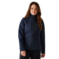 Kurtka Softshellowa Damska Wodoodporność Octagon II. Niebieskie kurtki sportowe damskie Regatta, xl, bez wzorów, z materiału, bez ramiączek, bez kaptura, trekkingowe. Za 165.99 zł.