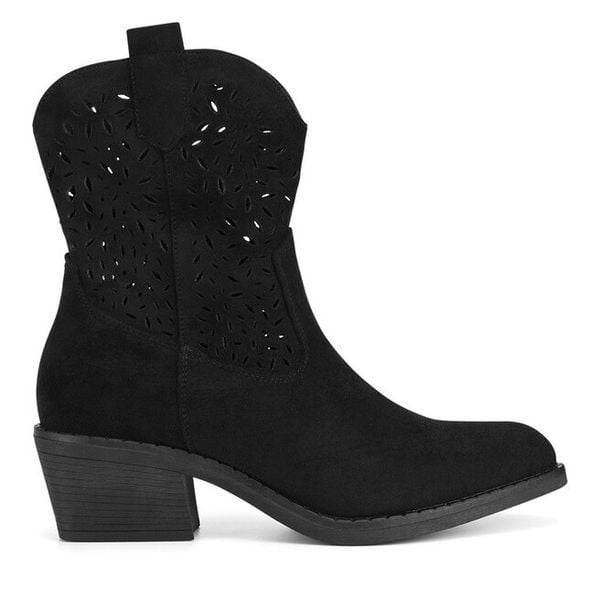 Kowbojki Jenny Fairy. Czarne botki damskie Jenny Fairy, bez wzorów, bez obcasa, na słupku, bez zapięcia. Za 179.99 zł.