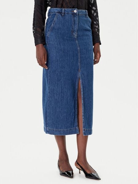 French Connection Spódnica jeansowa 73DZA Niebieski Regular Fit. Niebieskie spódnice damskie French Connection, bez wzorów, z bawełny. Za 199.99 zł.