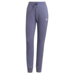 Spodnie damskie adidas Essentials French Terry 3-Stripes Pants. Białe spodnie dresowe damskie Adidas, bez wzorów, z dresówki, sportowe, długie, na fitness i siłownię. Za 145.00 zł.