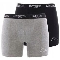 Bokserki Kappa 2-pak Czarno-szary Czarny/szary. Czarne bokserki męskie 909, bez wzorów, z bawełny. Za 142.99 zł.