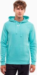 Under Armour Bluza męska Under Armour Rival Fleece Hoodie miętowa 1379757 482 2XL. Zielone bluzy męskie Under Armour, m, bez wzorów, bez kaptura. Za 234.21 zł.