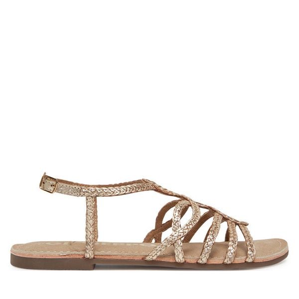 Sandały Gioseppo. Żółte sandały damskie Gioseppo, bez wzorów, bez obcasa, na płaskiej podeszwie, bez zapięcia. Za 299.99 zł.