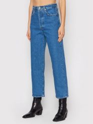 Levi's® Jeansy Ribcage Ankle 72693-0117 Niebieski Straight Fit. Niebieskie jeansy damskie bez wzorów, z bawełny. Za 499.99 zł.