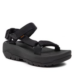 Sandały Teva. Czarne sandały damskie Teva, bez wzorów, bez obcasa, bez zapięcia. Za 269.99 zł.