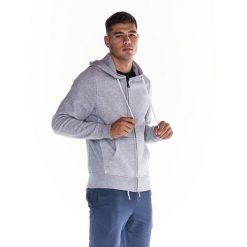 Męska bluza z kapturem i zamkiem błyskawicznym na całej długości Heavy Basic. Szare bluzy męskie LEONE 1947 APPAREL, l, bez wzorów, z tkaniny, sportowe, bez ramiączek, z kapturem. W wyprzedaży za 223.60 zł.