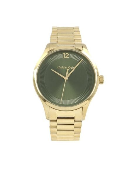 Calvin Klein Zegarek 25200229 Złoty. Żółte, analogowe zegarki męskie Calvin Klein, bez wzorów, złote. Za 839.99 zł.