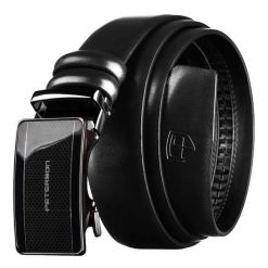 Czarny pasek męski z automatyczną klamrą wykonany ze skóry naturalnej Peterson PTN A018-AB-BLACK. Czarne paski męskie Peterson, ze skóry, eleganckie. Za 69.99 zł.