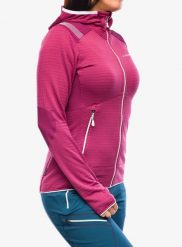 Bluza z kapturem damska La Sportiva Lucendro Thermal Hoody. Czerwone bluzy damskie La Sportiva, l, bez wzorów, z materiału, bez ramiączek, z kapturem. Za 621.49 zł.