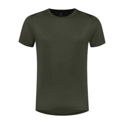 Funkcjonalna koszulka sportowa męska Rogelli Promotion. Zielone koszulki sportowe męskie Rogelli, m, bez wzorów, bez ramiączek, na fitness i siłownię. Za 48.00 zł.