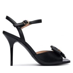 Sandały LOVE MOSCHINO. Czarne sandały damskie Love Moschino, bez wzorów, bez obcasa, na szpilce, bez zapięcia. Za 1,099.00 zł.