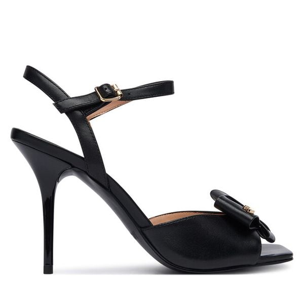 Sandały LOVE MOSCHINO. Czarne sandały damskie Love Moschino, bez wzorów, bez obcasa, na szpilce, bez zapięcia. Za 606.99 zł.