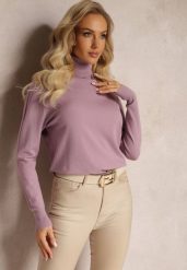 Różowy Sweter Golf o Dopasowanym Fasonie z Wiskozą Nalexa. Czerwone swetry nierozpinane damskie Renee, l, bez wzorów, z dzianiny, klasyczne, bez kołnierzyka, bez ramiączek. Za 54.99 zł.