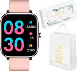 Smartwatch Rubicon ZKE79 Różowy (ZKE79). Czerwone zegarki smartwatch Rubicon, bez wzorów. Za 999.00 zł.