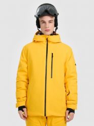 4F Kurtka narciarska membrana 15000 męska - żółta L. Żółte kurtki sportowe męskie 4F, na zimę, l, bez wzorów, z materiału, bez kaptura, narciarskie, thinsulate. Za 999.99 zł.