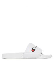 Champion Klapki Slide Varsity S11544-CHA-WW001 Biały. Białe obuwie sportowe damskie Champion, bez wzorów, ze skóry, bez zapięcia. Za 109.99 zł.