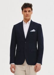 PAKO LORENTE - Granatowa marynarka męska. Garnitury męskie Pako Lorente, na wiosnę, m, bez wzorów, z elastanu, casualowe. Za 449.99 zł.