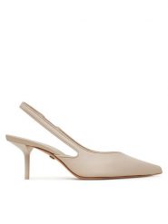 Max Mara Czółenka 2514521052600 Beżowy. Brązowe czółenka damskie Max Mara, bez wzorów, ze skóry, bez obcasa, bez zapięcia. Za 1,649.00 zł.