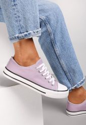 Fioletowe Trampki Lakellet. Fioletowe trampki i tenisówki damskie Renee, bez wzorów, z gumy, przed kostkę, bez zapięcia. Za 54.99 zł.